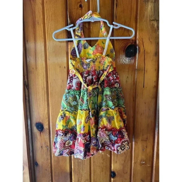 Vibrant Floral Paisley Halter Top Boho Chic Summer Beach Festival Wear size 3T - Picture 2 of 5